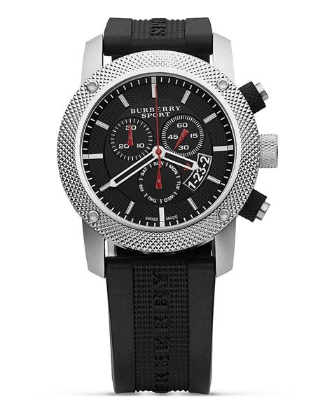 Burberry Sport Chronograph Watch with Black Strap, 